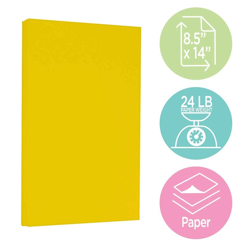 JAM PAPER Legal Colored 24lb Paper - 90 GSM - 8.5 x 14 - Yellow Recycled - 100 Sheets/Pack - Image 4